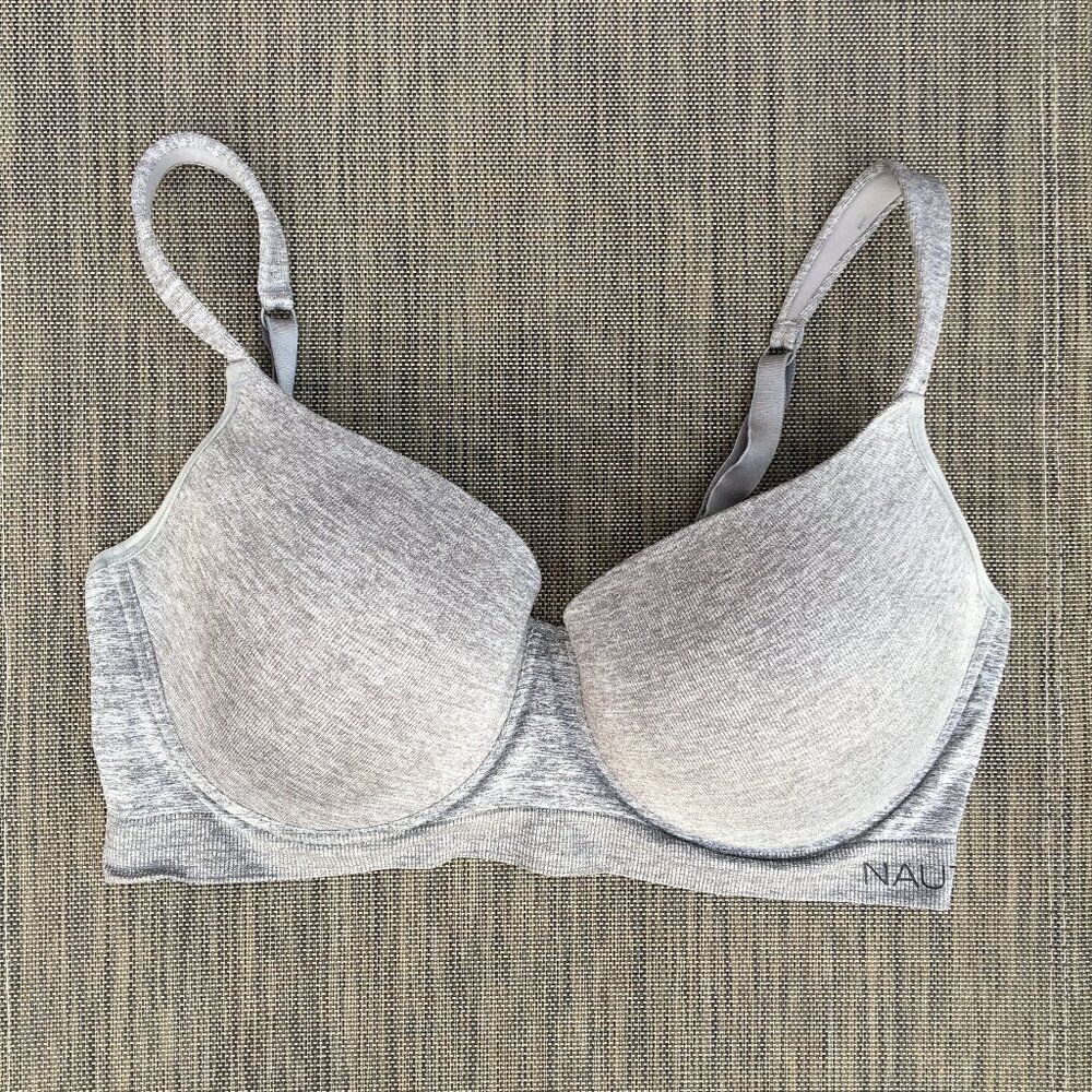 Nautica Intimates Tshirt Bra Size 42D Heather Gray Padded Underwire Adjustable